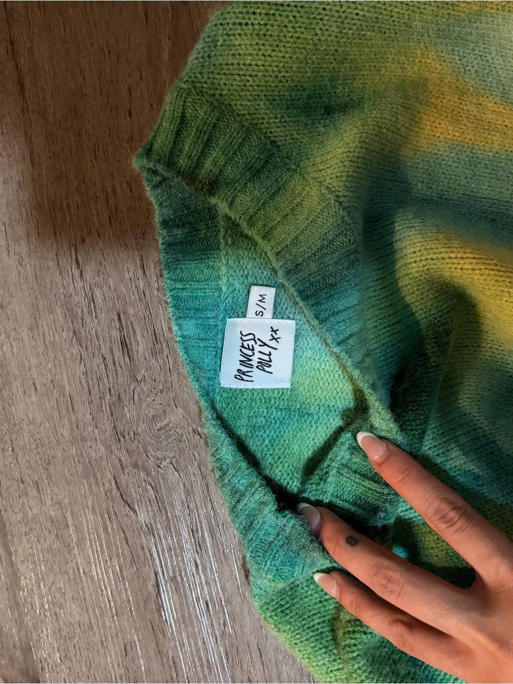 Princess Polly Green Ombre Crewneck Sweater